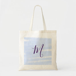 Lila pastell vattenfärg monogram namn bokstavretro tygkasse