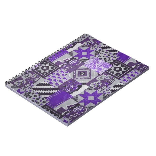 Lila Patchwork - bärbar dator Anteckningsbok (Vänstra Sidan)