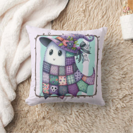 Lila Patchwork Ghost Halloween - Spooky Decor Kudde