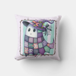 Lila Patchwork Ghost Halloween - Spooky Decor Kudde