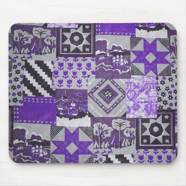 Lila Patchwork Mousepad Musmatta (Framsidan)