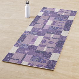 Lila Patchwork Quilt Yoga Mat