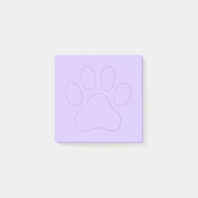 Lila Paw-utskrift Post-it Block (Framsida)