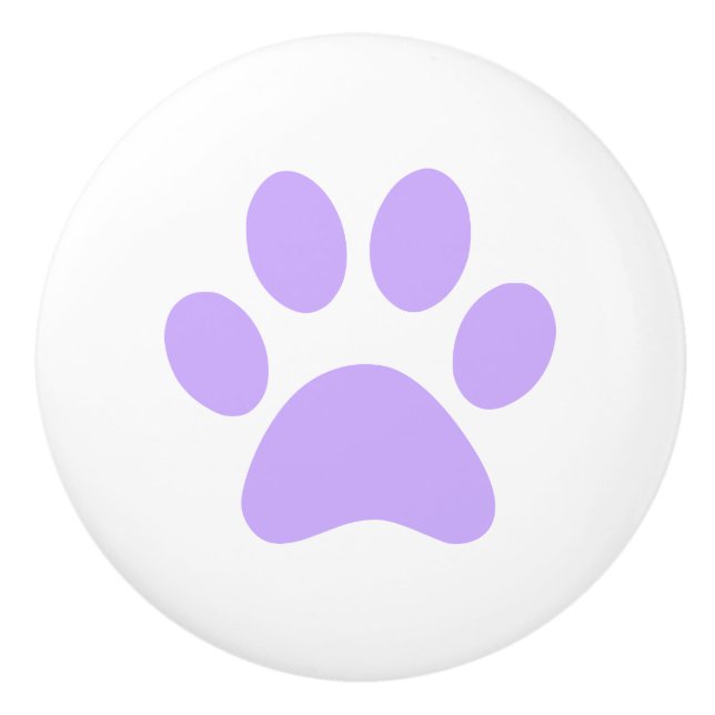 Lila pawprint för lilatasstryck knopp (Framsidan)