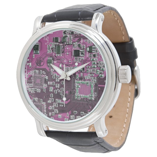 Lila PCB-kretskortdesign för IT-proffs Armbandsur (Vinklad)