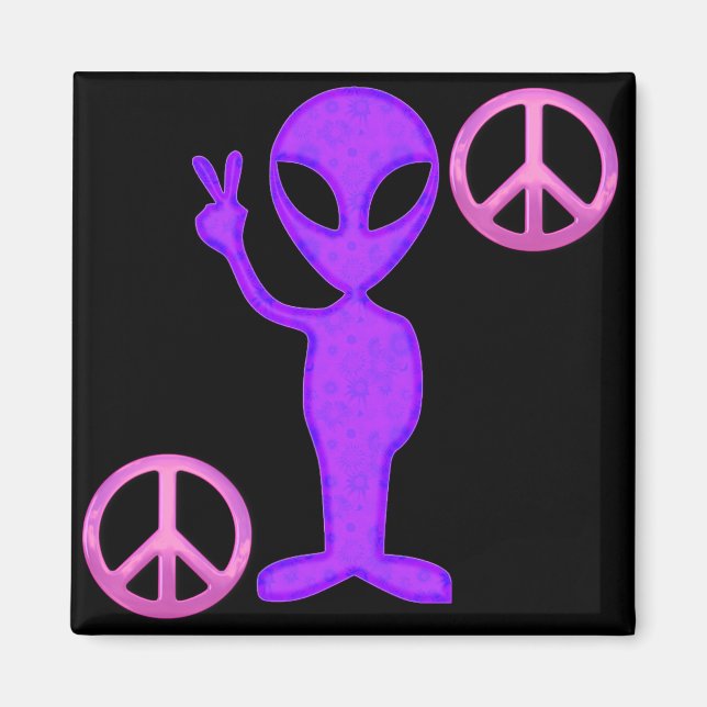 Lila Peace Alien Magnet (Framsidan)