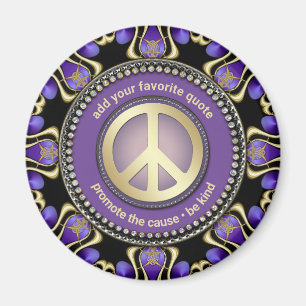 Lila PEACE Guld Royal Geometry SAY-iT Mandala Magnet