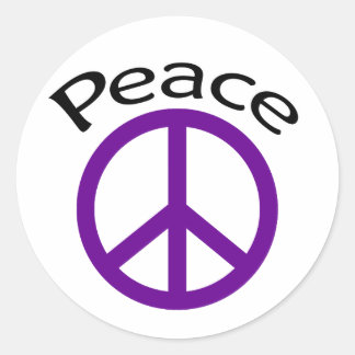Lila Peace & Ord Runt Klistermärke