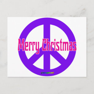 Lila Peace Symbol Vykort