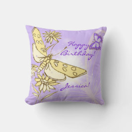 Lila Peach Butterfly Dekorativ kudde
