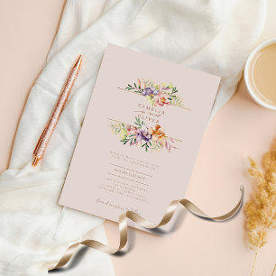 Lila Peach Summer Blommigt Wedding QR Code