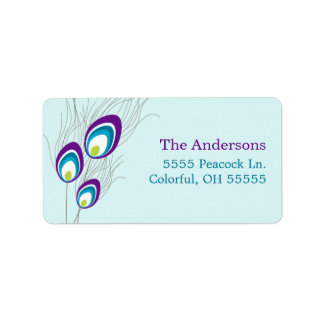 Lila Peacock Adressetiketter