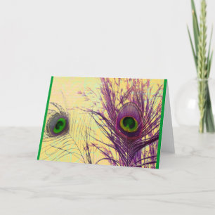 Lila Peacock Feader Kort