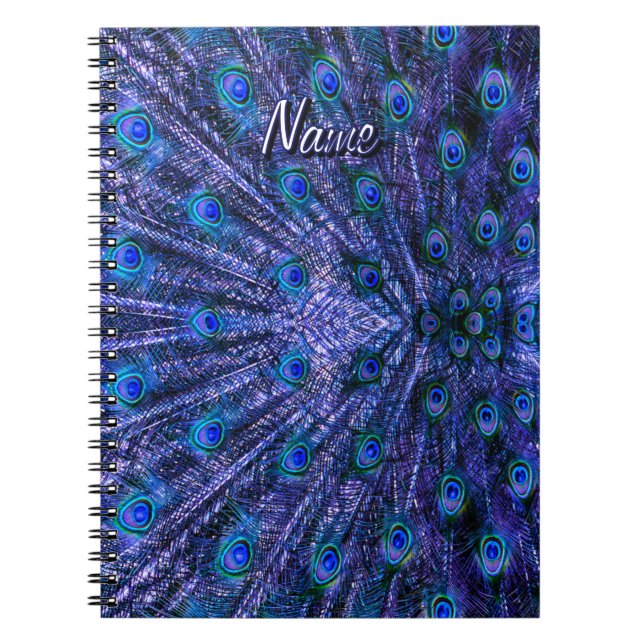 Lila Peacock Feathers eget namn Anteckningsbok (Framsidan)