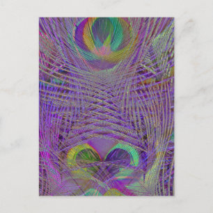 Lila Peacock Feathers Postkort Vykort