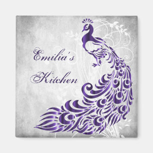 Lila Peacock Personlig Magnet