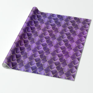 Lila Pearl Sjöjungfru Dragon Scales Mönster Helgda Presentpapper