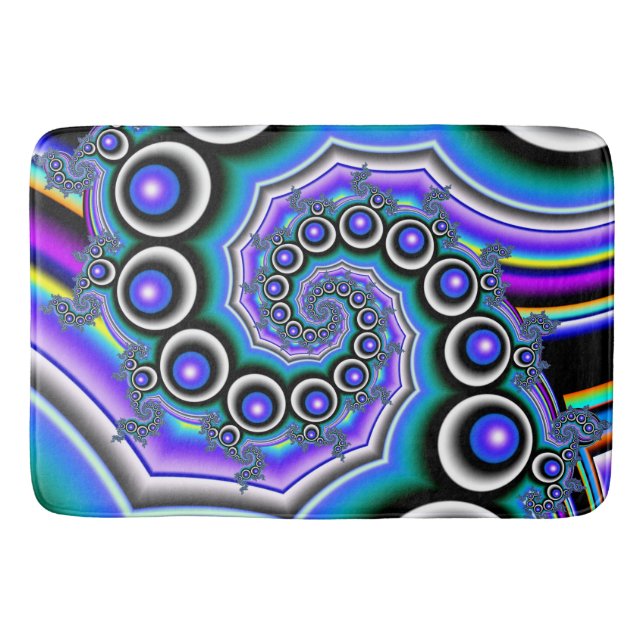 Lila Pearls Fractal Spiral Badrumsmatta (Framsidan)