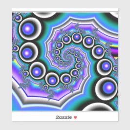 Lila Pearls Fractal Spiral Klistermärken