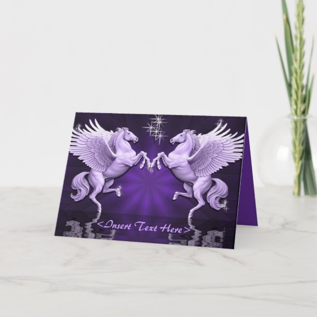 Lila Pegasus Reflection Greeting Card Kort (Framsida)