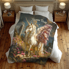 Lila Pegasus Stone Circle Fantasy Mythical Horse Fleecefilt