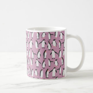 Lila Penguin Mönster Kaffemugg