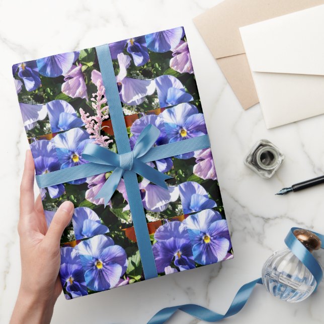  Lila pensé blommig hantverk eller  Presentpapper (Gifting)