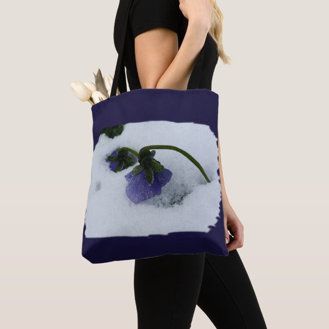 Lila pensé på snön tygkasse (Närbild)