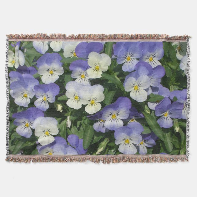 Lila penséer Trädgårdsblommor Filt (Framsidan)