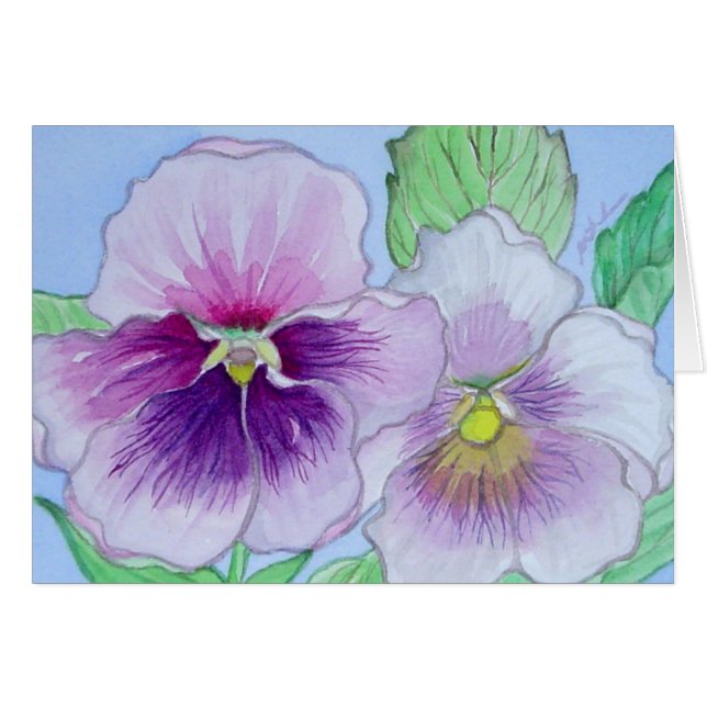 Lila Pensy Hälsningskort (Framsidan Horizontal)