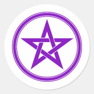 Lila Pentacle Pentagram Runt Klistermärke