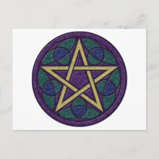 Lila Pentacle Triquetra Vykort