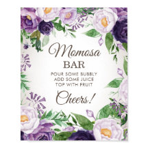 Lila Peonies Blommigt Baby Shower Momosa Pub