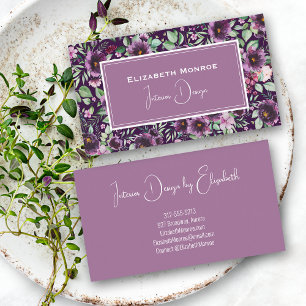 Lila Peonies Blommigt Inredingsdesign Visitkort