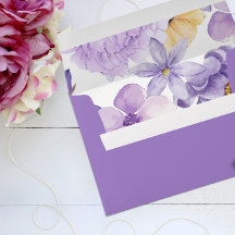 Lila Peonies Romantik Bröllop Kuvert Liner