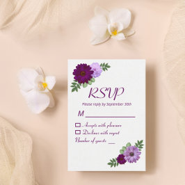 Lila Peony Blommig Bröllopsdusch OSA Kort