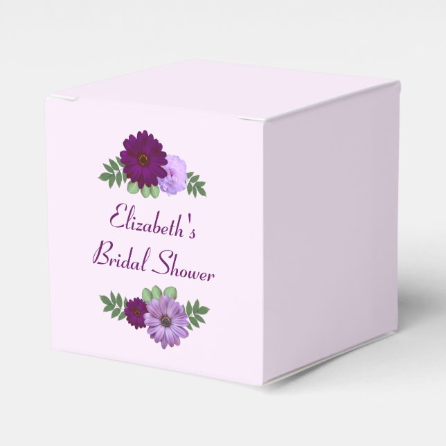 Lila Peony Blommig Bröllopsdusch Presentaskar (Framsidan Sidan)