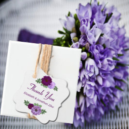 Lila Peony Blommigt Bröllop Gåvor Etiketter