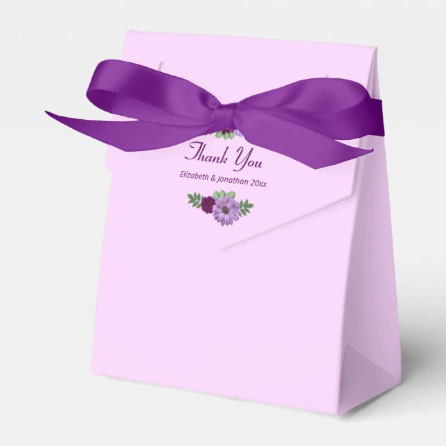 Lila Peony Blommigt Bröllop Presentaskar (Framsidan Sidan)