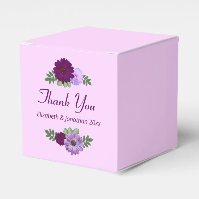 Lila Peony Blommigt Bröllop Presentaskar (Framsidan Sidan)