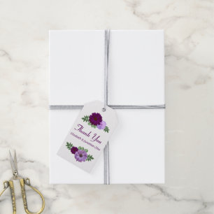 Lila Peony Blommigt Bröllop Presentetikett