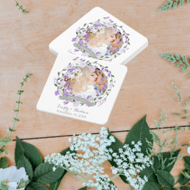 Lila Peony Blommigt Wandan Bröllop Underlägg Papper