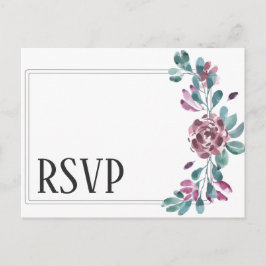 Lila peony bröllop  RSVP-kort Inbjudan Vykort