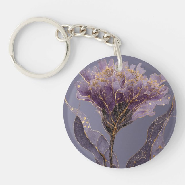 Lila Peony Inspirerad Blommig Med Guldaccent (Framsidan)