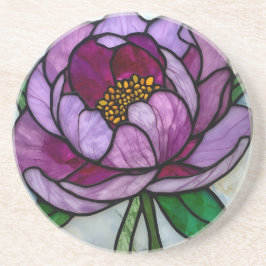Lila Peony-stained Glass Underlägg