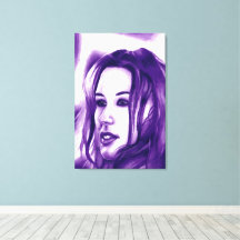 Lila People Woman Porträtt Original Art