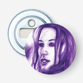 Lila People Woman Porträtt Original Art Flasköppnare