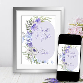 Lila Peri Blommigt Hand Lettered Cards & Gifts Poster
