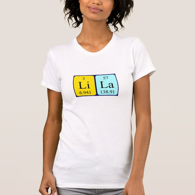 Lila periodisk skjorta bord namn t-shirt (Framsida)