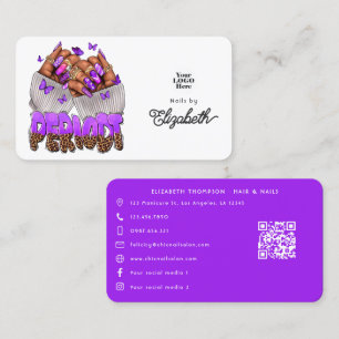 Lila Periodt Black African Nail Salon Visitkort
